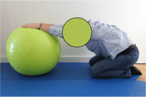 How to exercise during pregnancy: pelvis mobility exercise, back stretching swiss ball