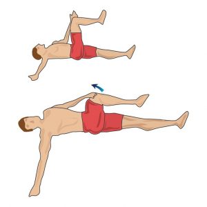 Hip closing gluteus medius stretch